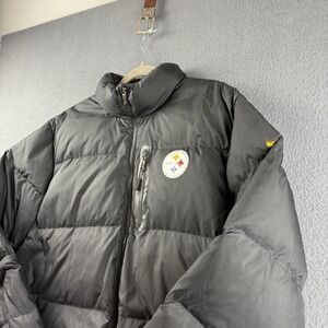 Pittsburgh Steelers Jacket Coat Mens L Black Nike Onfield Puffer 650 Down 484053
